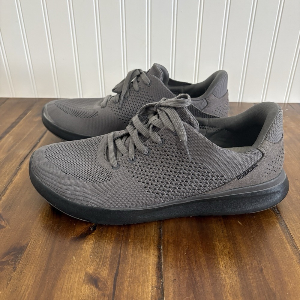 Kizik Lima Mens 12 Wide Graphite Gray Eco Knit Hands Free Lace Up Shoes Slip-On